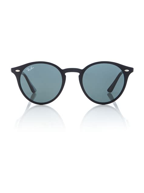 ray-ban round sunglasses in black 0rb2180